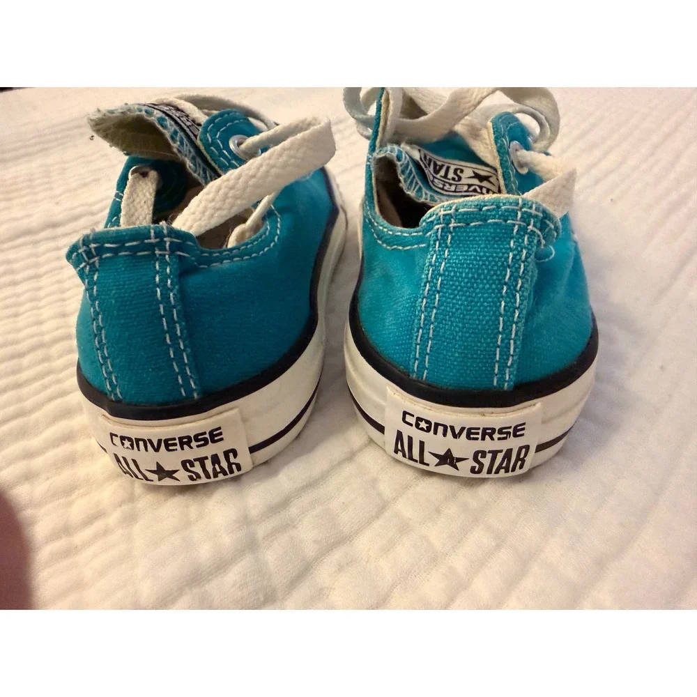 Converse Chuck Taylor All Star Low Top Teal Blue Kids Sneakers 344810F‎ Size 13